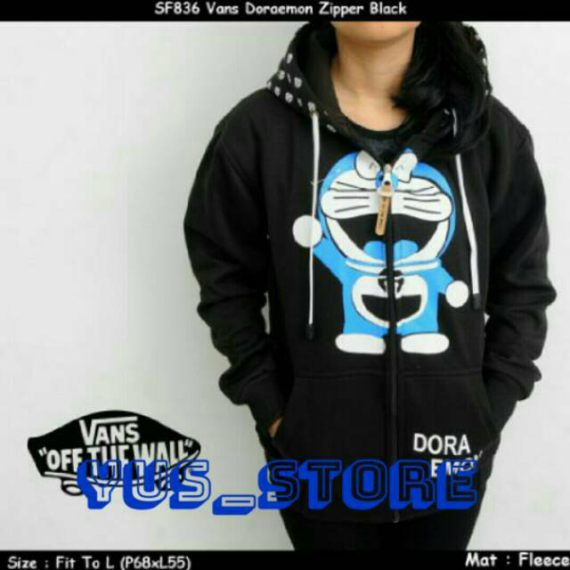 Jaket Sweater vans doraemon hoodie zipper