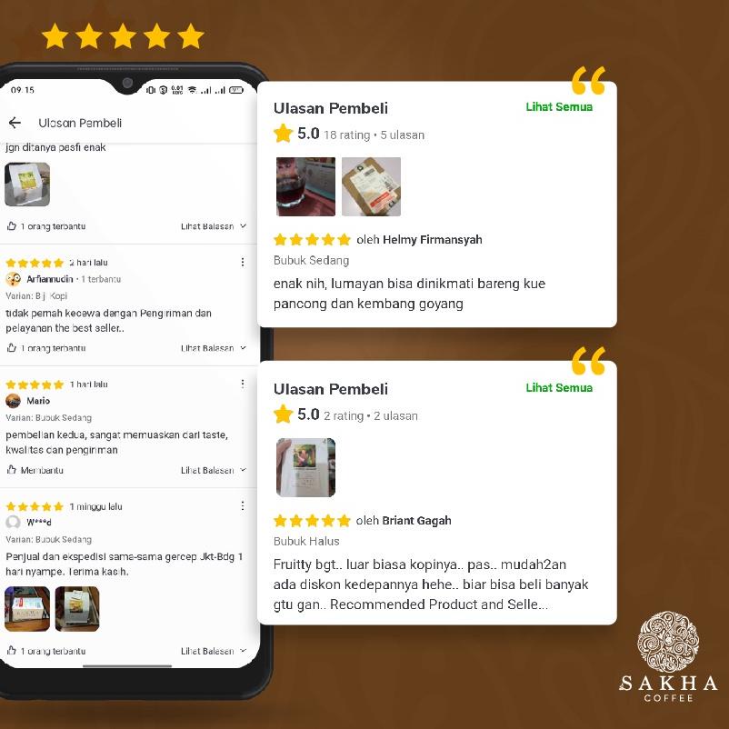 

✨TERBARU✨ Sakha Coffee Kopi Robusta Dampit Malang Coffee Roast Beans 100 Gram Espresso Biji Bubuk grosir