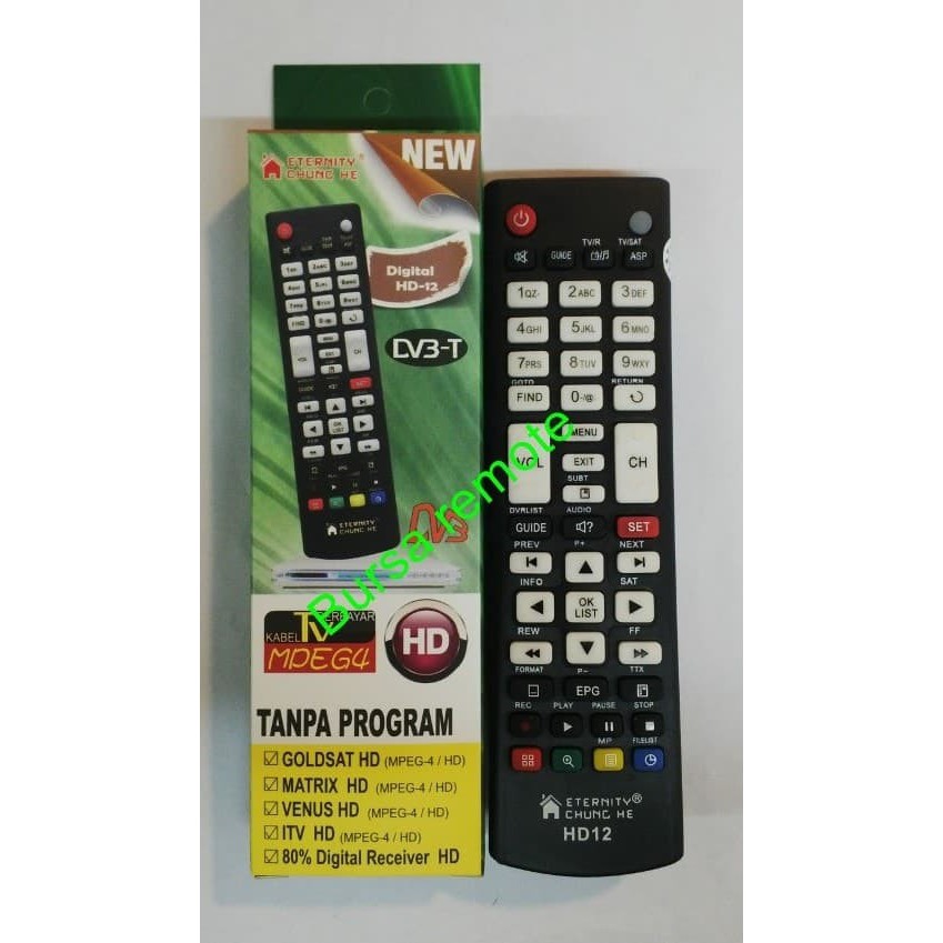 REMOTE MULTI RECEIVER / PARABOLA HD MP4/HD 12 - ECERAN Dan GROSIR