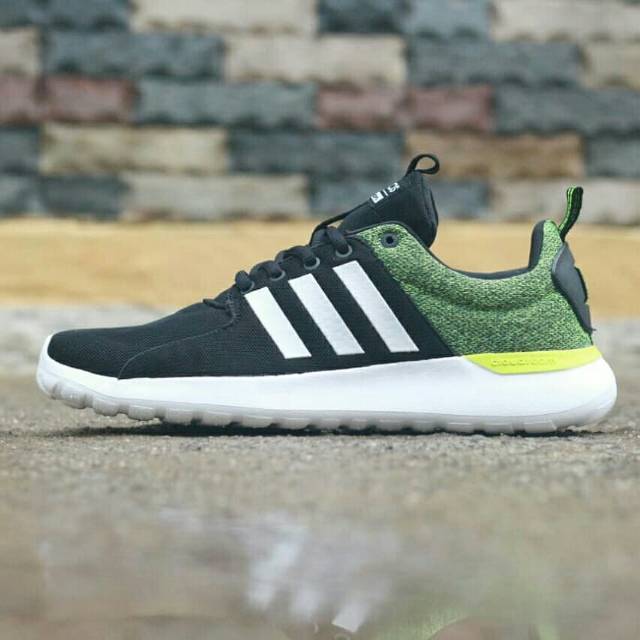 Original BNWB Sepatu Running Adidas Lite Racer Black Green
