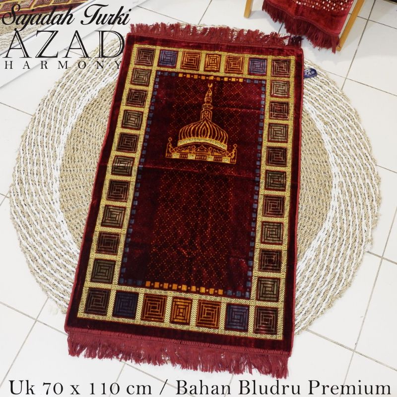 SAJADAH Turki Spiegel AZAD Harmoni Bahan Bludru Halus ukuran (-+70×110 cm) Grosir/Ecer Murah