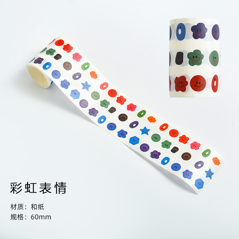 Stiker Kertasselotip Washi Gambar Wajah Beruang Tersenyum Lucu Untuk Jurnal-F
