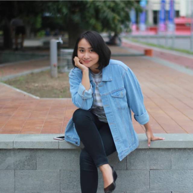 Jaket Jeans Oversize Wanita / Jaket Denim Oversize Cewe - Big Size