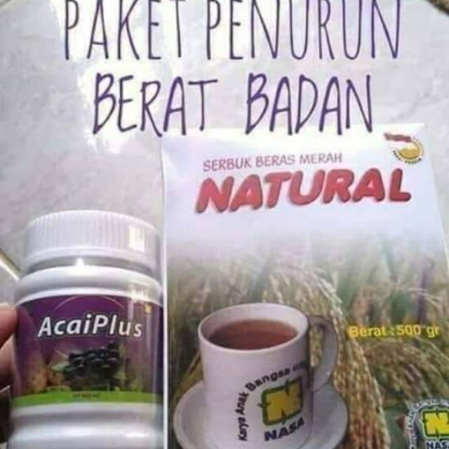 Paket diet herbal dari NASA 
ACAIPLUS dan  SERBUK BERAS MERAH
