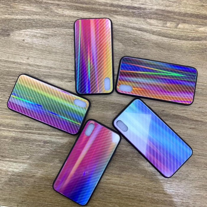 Glass Case Vivo V15 6.53inch UME PATTERN Vivo V15 Bumper Rainbow Glass