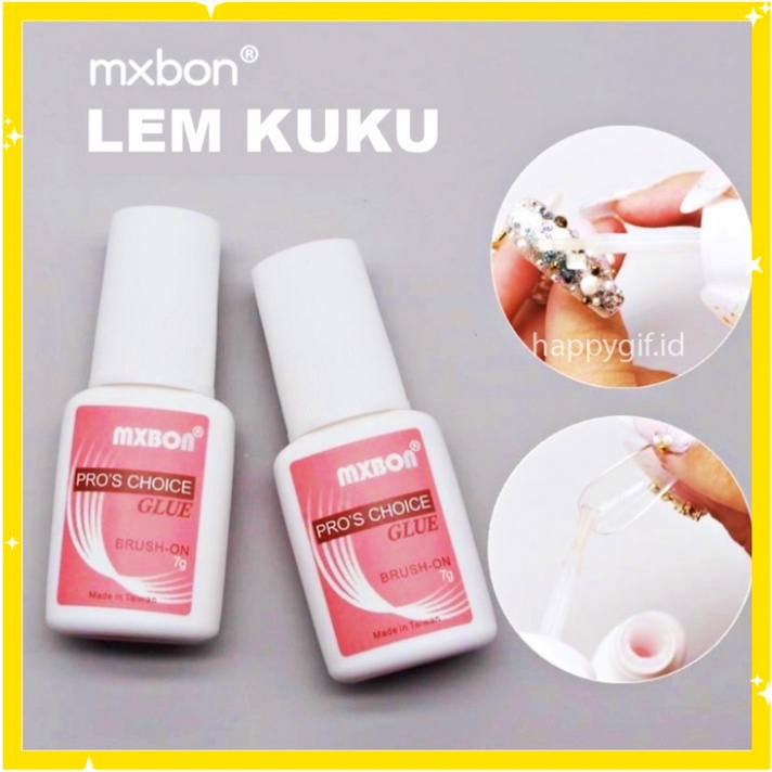 MXBON Lem Kuku Palsu Cepat Kering Dengan Brush Untuk Nail Art KU002