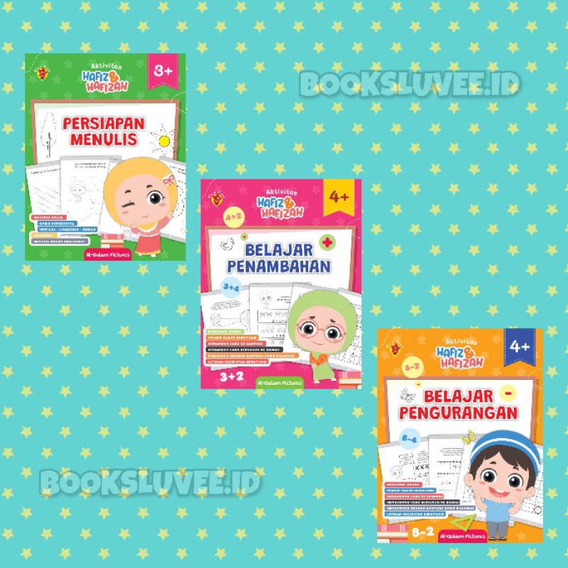 BUKU ANAK AKTIVITAS HAFIZ DAN HAFIZAH PERSIAPAN MENULIS BELAJAR PENAMBAHAN BELAJAR PENGURANGAN