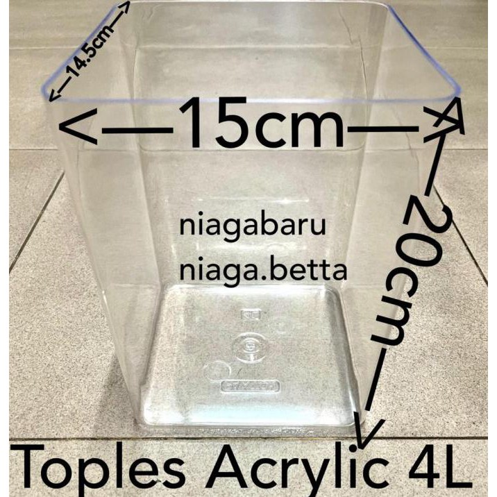 ✅Sale Toples Akrilik 4 Liter Toples Cupang Toples Serbaguna