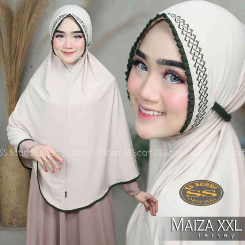 Original SS Scarf Bergo Kcb Lipit Jumbo /Khimar Bordir Tali Jersey super Maiza Syari
