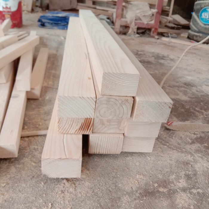 RK Kaso Kayu Jati belanda 200 x 6 x 4 cm Sudah Serut Halus Siap Pakai Bisa Custom Ukuran Sesuai
