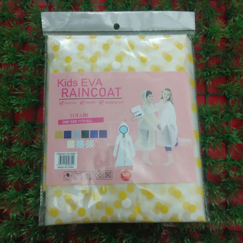 Jas hujan Mantel plastik anak anak eva motif polkadot