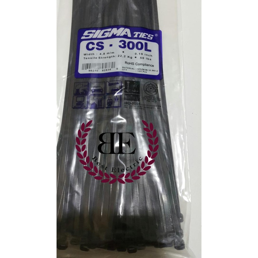 

➽ Kabel Ties / Kabel Tis / Cable Tie CS 300 L Hitam 30 cm SIGMA CS300L ♪