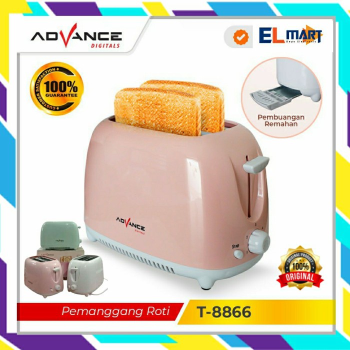 Pemanggang Roti Bakar Advance Pop Up Toaster 2 Slot T8866 8866