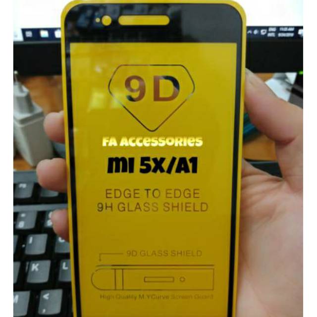 TEMPERED GLASS 5d full lem XIAOMI MIA1 mi a1 HITAM PUTIH