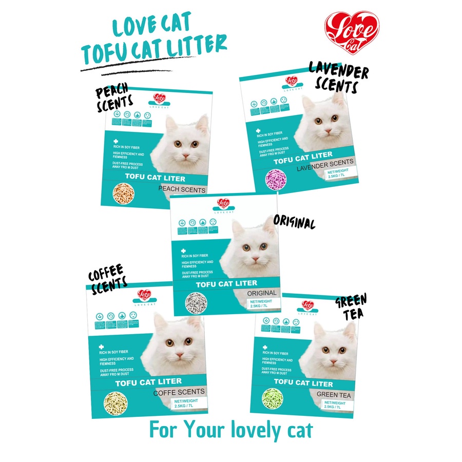 LOVE CAT TOFU CAT LITTER 7 Liter Pasir Wangi Gumpal Setara MRKOTOPS