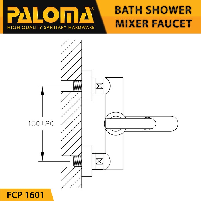 PALOMA FCP 1601 Keran Mixer Bathtub Shower Mandi Panas Dingin Kran Air