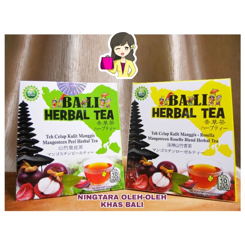 BALI HERBAL TEA MANGOSTEEN PEEL, ROSELLE BLEND, HIBISCUS SABDARIFFA, GRAVIOLA LEAVES, MORINGA (TEH CELUP KULIT MANGGIS, BUNGA ROSELLA, DAUN SIRSAK, DAUN KELOR)