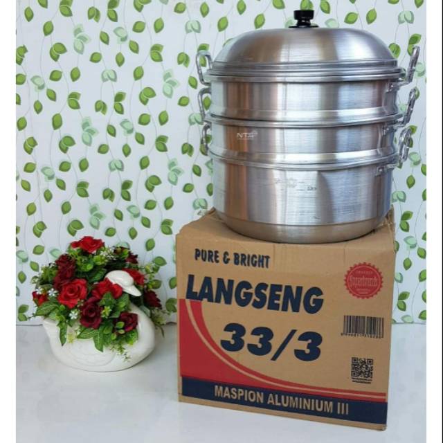 DandangMaspion jawa Langseng Steamer 33cm Susun 3 Aluminium