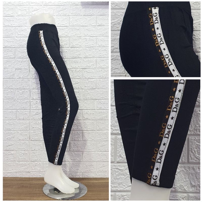 Legging import list brand/Legging premium/ Legging hitam motif list / Leging senam / Leging gowes