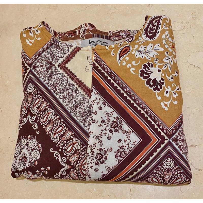 PL Shena Dress Cokelat Batik (HNC by Radwah)