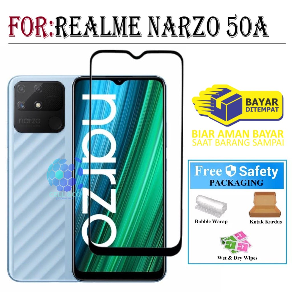 Tempered Glass REALME NARZO 50A Full HD Anti Gores Premium Screen Protector Pelindung Layar Kaca REALME NARZO 50A