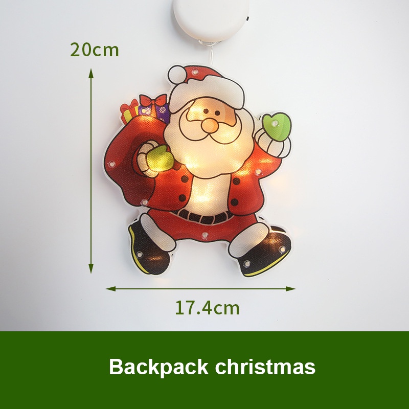 Lampu Gantung Led Bentuk Santa Claus Dengan Suction Cup Untuk Dekorasi Natal
