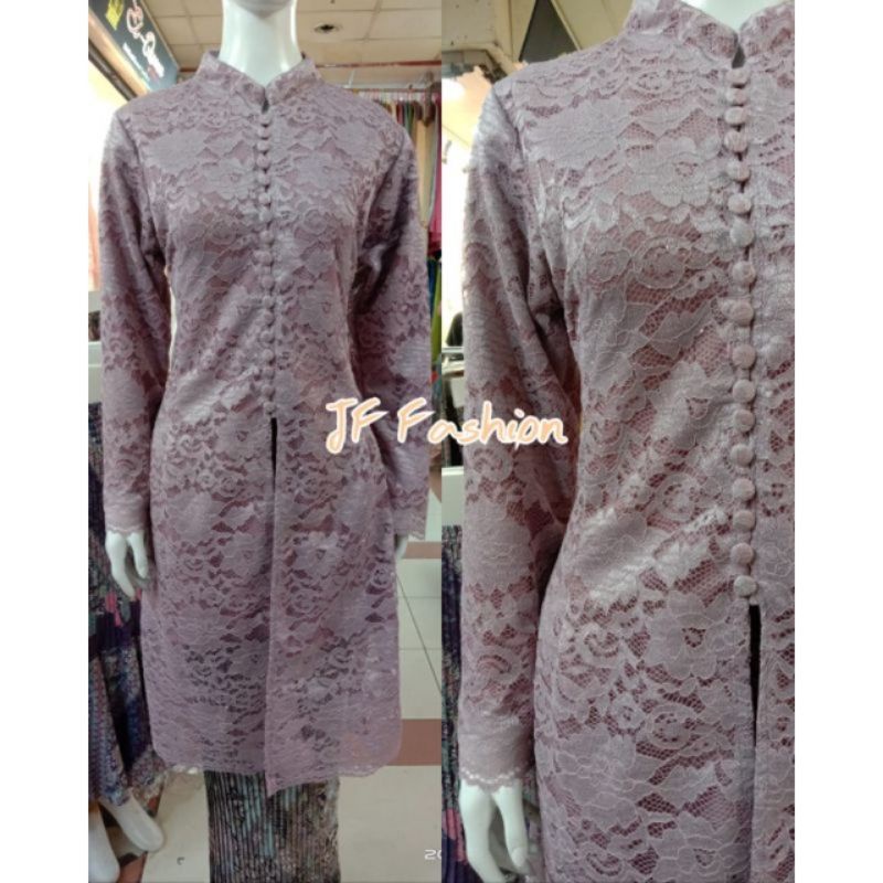 Realpict setelan kebaya kancing depan//kebaya ibu besan//kebaya tunik kancing depan