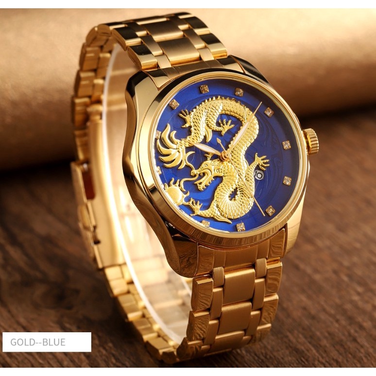 Jam Tangan Pria Naga Analog Rantai Stainles  Steel Anti Air Original SKMEI - 9193