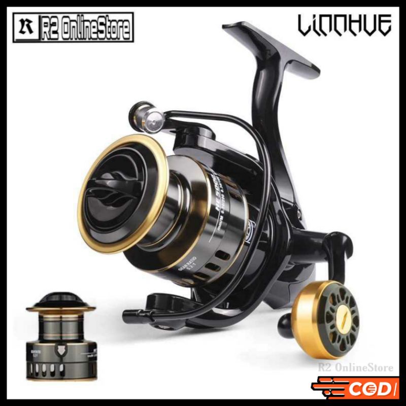 HE3000 HE2000 Series Reel Pancing Spinning Fishing Reel 5.2:1 Gear Ratio Max Drag 10Kg 12 BB Bahan M