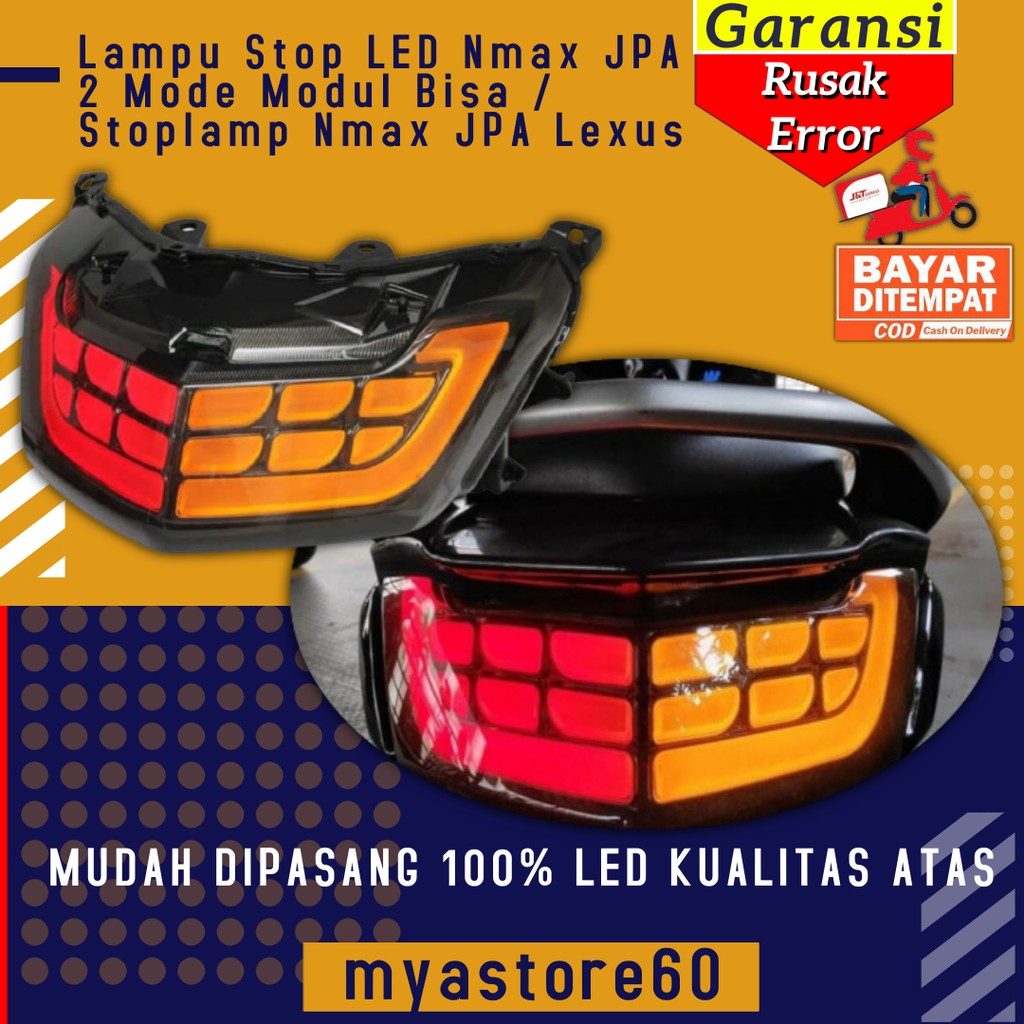 Lampu Stop Rem Belakang LED Yamaha Nmax JPA 2 Mode Modul Bisa Stoplamp Nmax JPA Lexus Ganti Warna