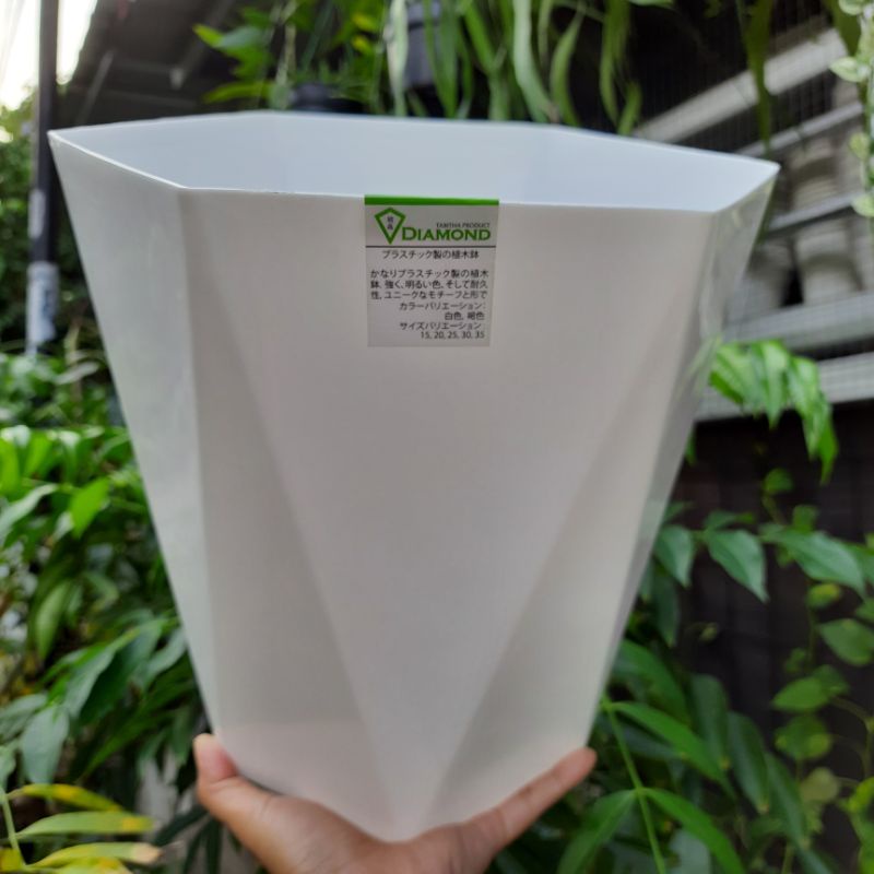 Pot Bunga Tabitha Diamond 35 Putih / Pot Tanaman