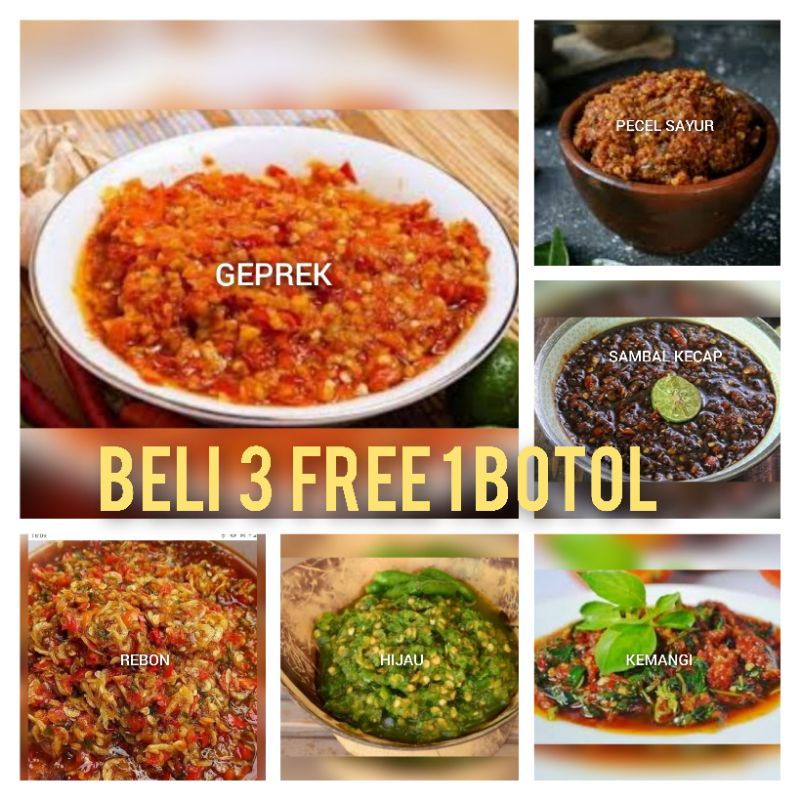 

TERMURAH,Sambal/Sambel MBAH JONO.promo beli 3 gratis 1