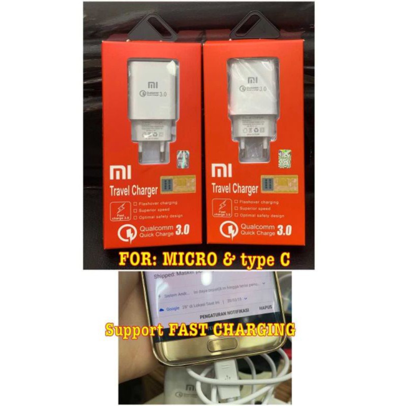 CHARGER XIAOMI MI8 ORIGINAL QUALCOM 3.0 PACKING IMPORT 100.