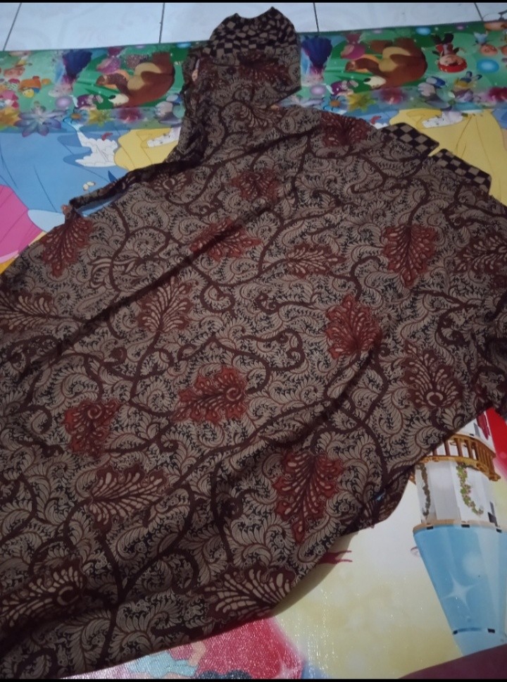 Gamis Batik Manggar Gamis Dewasa Baju Batik Kombinasi Sambungan Bawah Tangan Karet