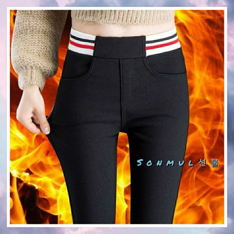 IMPORT WOMAN WINTER THERMAL LEGGING PANTS 'PAULINE' CASHMERE CELANA PANJANG WANITA MUSIM DINGIN