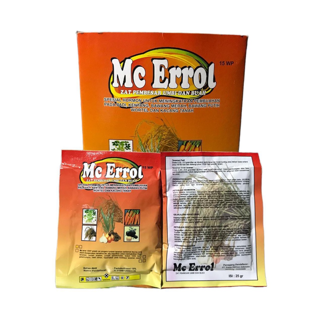 Mc Errol 15 WP 25 Gram Sachet ZPT Pembesar Umbi Paclomac Massive