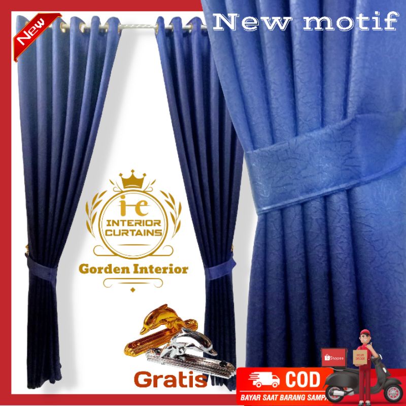 Gorden Blackout Polos Embos Motif Timbul Tebal Lembut Pink Navy Merah Hijau Coklat Gold