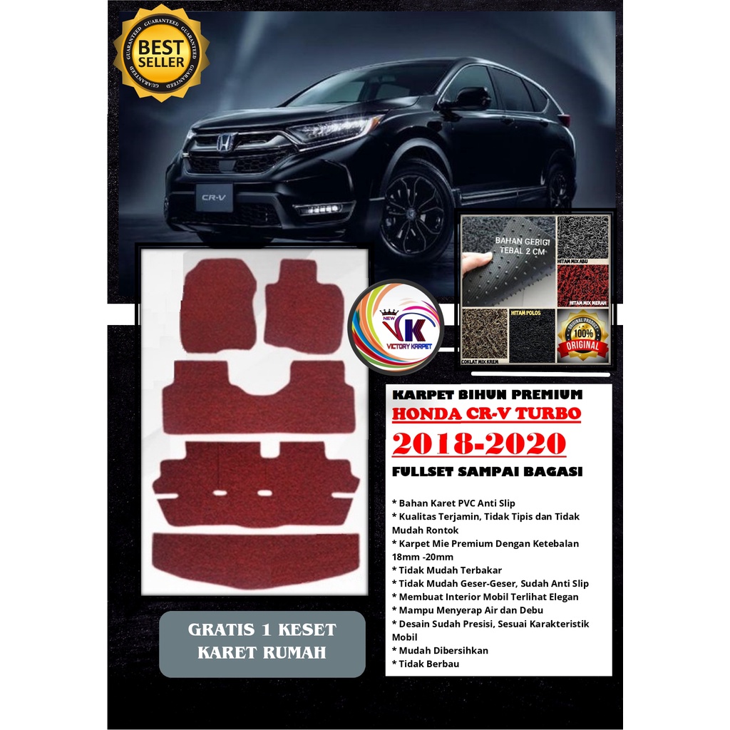 KARPET MOBIL CRV TURBO 2019/2021 FULLSET MIE BIHUN GRATIS KESET