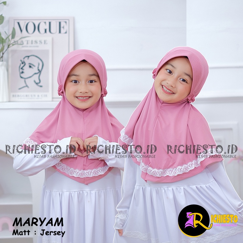 Jilbab Anak MARYAM Tali Rempel Karet Allsize 3-6 Tahun Hijab Anak Lucu