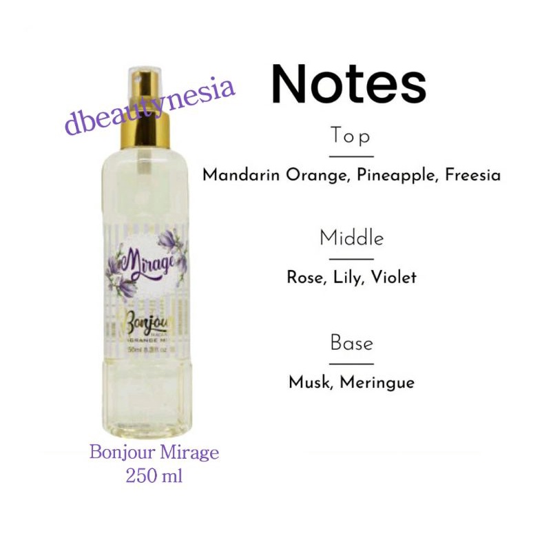 BONJOUR FRAGRANCE MIST 250 ML