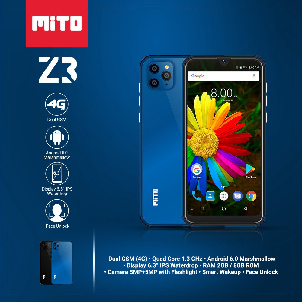 Hp Mito Z3 Ram 2gb Rom 8gb Hp Android Mito Smart Phone 4g Smartphone Hp Android Murah Shopee Indonesia