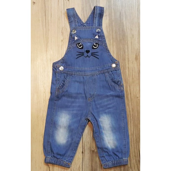 Overall Jogger Jeans Cat Kumis Import/ Overall Anak Bayi Perempuan