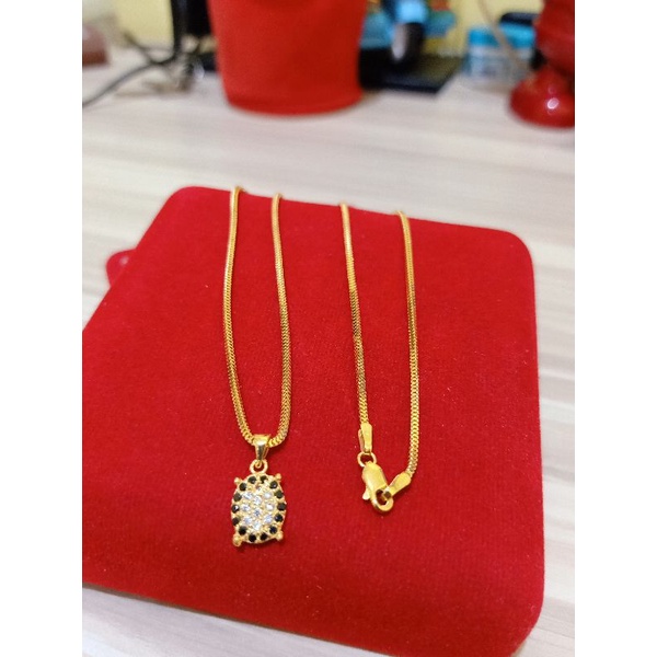 KALUNG MILANO DAN LIONTIN DEWASA PERAK 925 LAPIS MAS