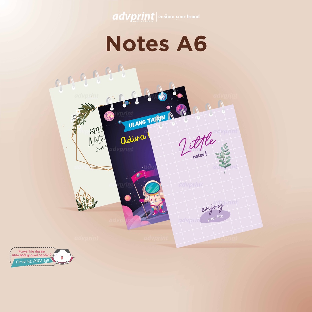 

NOTES A6 ◽ CUSTOM ◽ NOTE BOOK ◽ SOUVENIR MURAH ◽ SOUVENIR ULTAH ◽ WEDDING ◽ USAHA ◽ ULANG TAHUN ◽ BUKU CATATAN NOTES MINI CUSTOM ◽ NOTEBOOK SATUAN