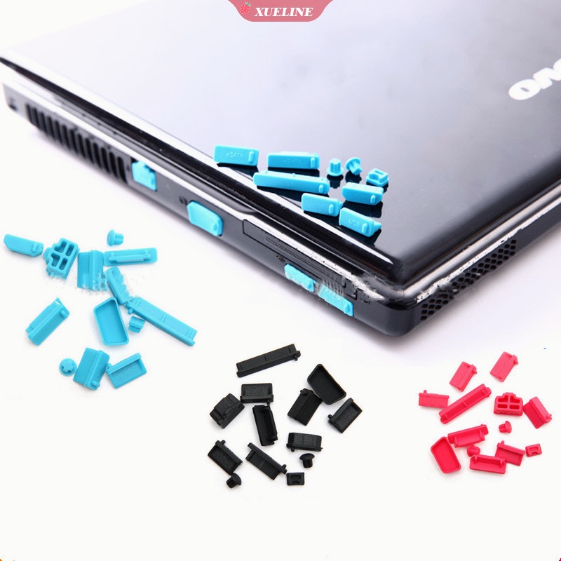 16pcs / set Cover plug usb Anti Debu Bahan Silikon Warna-Warni Untuk laptop / Komputer