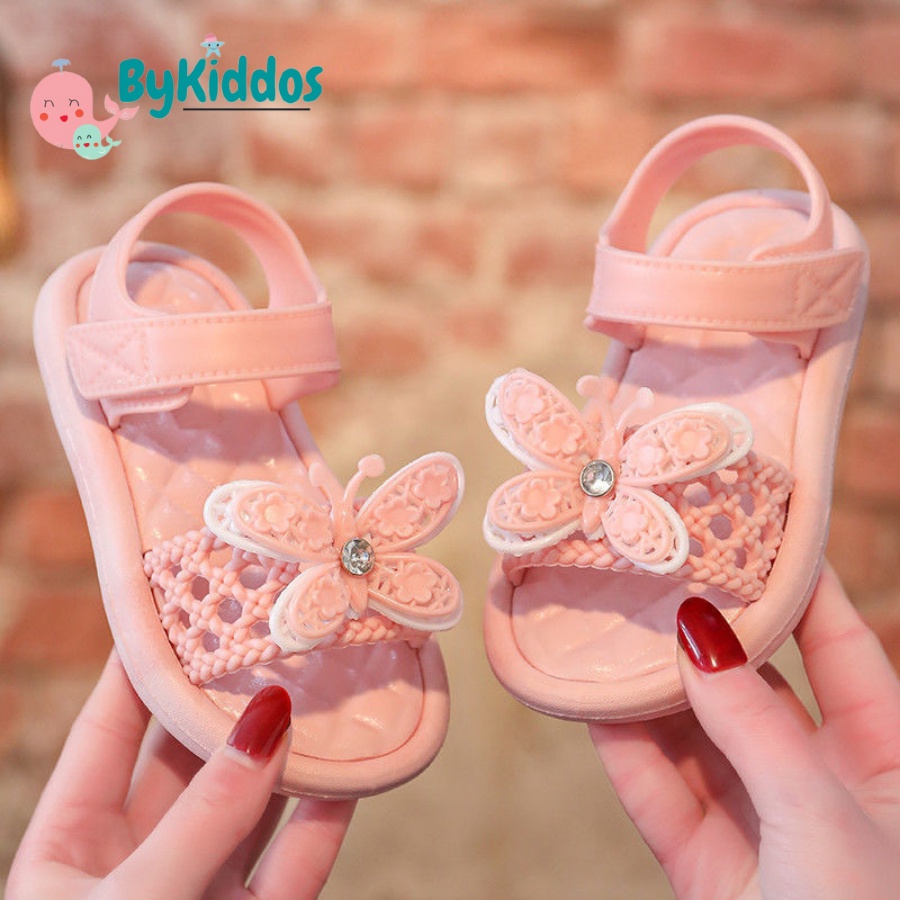 ByKiddos - Sandal BUTTERFLIES Anak Perempuan Impor / Sepatu Sandal Bahan Karet Import 1-5 Tahun