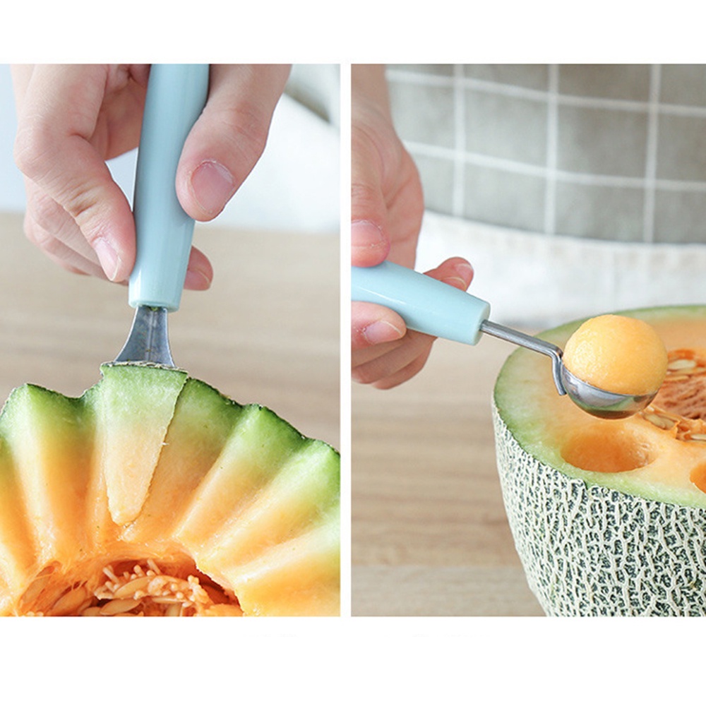 【COD Tangding】1PC Stainless Steel Fruit Digger To Cut Watermelon Artifact Fruit Ball Digger Ice Cream Round Spoon Cut Fruit Segmentation Carving Knife