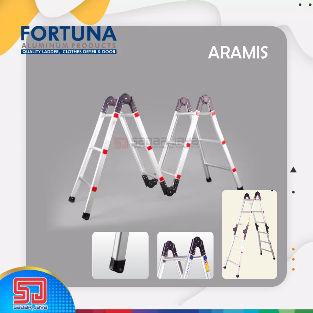 Fortuna Aramis MF12 Tangga Lipat Multiguna Aluminium Tinggi 179cm Bentang 3,6meter MF 12