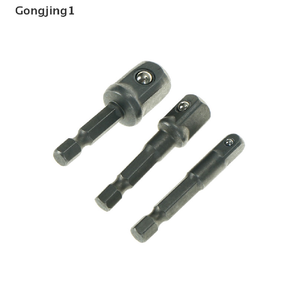 Gongjing1 3pcs / Set Adapter Mata Bor Hex Shank 1 / 4 &quot;3 / 8&quot; 1 / 2 &quot;