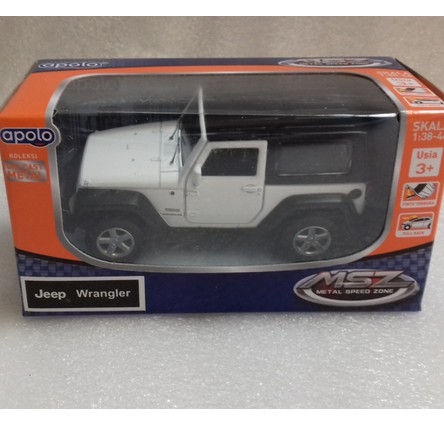 Diecast Apolo MSZ Jeep Wrangler putih Diecast